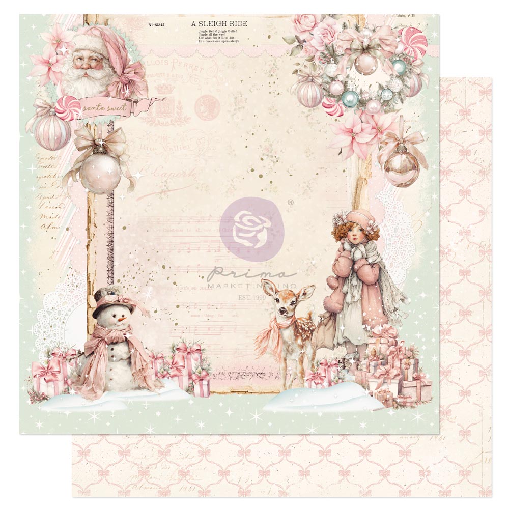 Prima CHRISTMAS BLUSH Collection 6X6 Paper Pad 32 SHEETS #982553