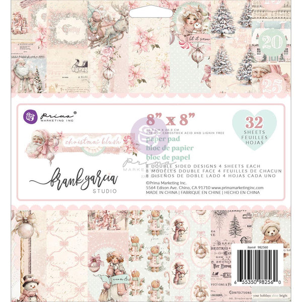 Prima CHRISTMAS BLUSH Collection 8X8 Paper Pad 32 Sheets #982560