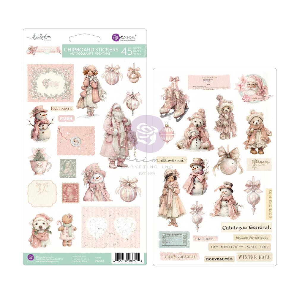 Prima - CHRISTMAS BLUSH Collection CHIPBOARD Stickers  #982584