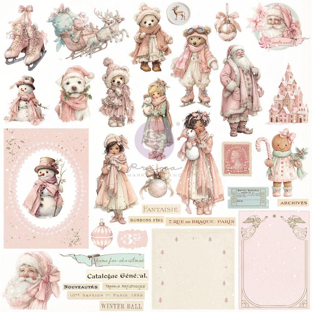 Prima - Christmas Blush Collection COZY CHRISTMAS Ephemera - 72 pcs #982607