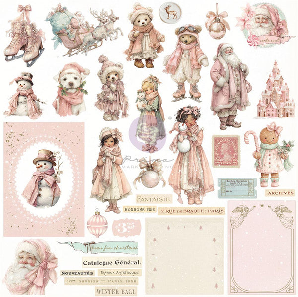 Prima - Christmas Blush Collection COZY CHRISTMAS Ephemera - 72 pcs #982607