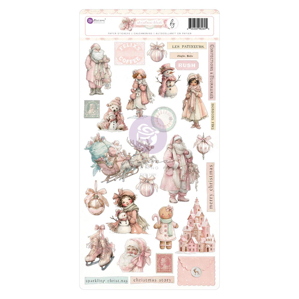Prima CHRISTMAS BLUSH Collection Sticker Sheet #982645
