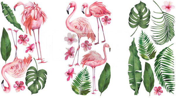 re-design Prima FLAMINGO PINK 6X12 Decor Transfers 3 sheets #657369