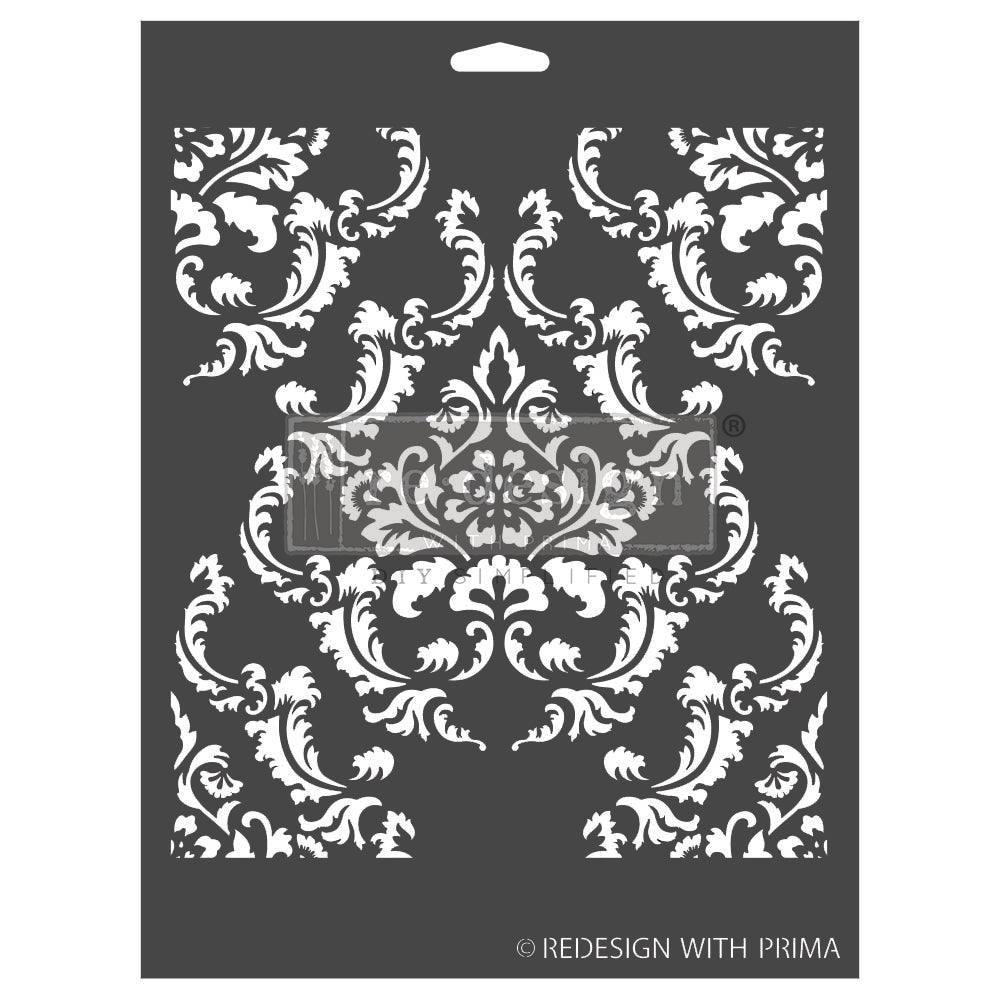 Re-Design with Prima REGAL STRIAE Decor Stencil 9 x 12