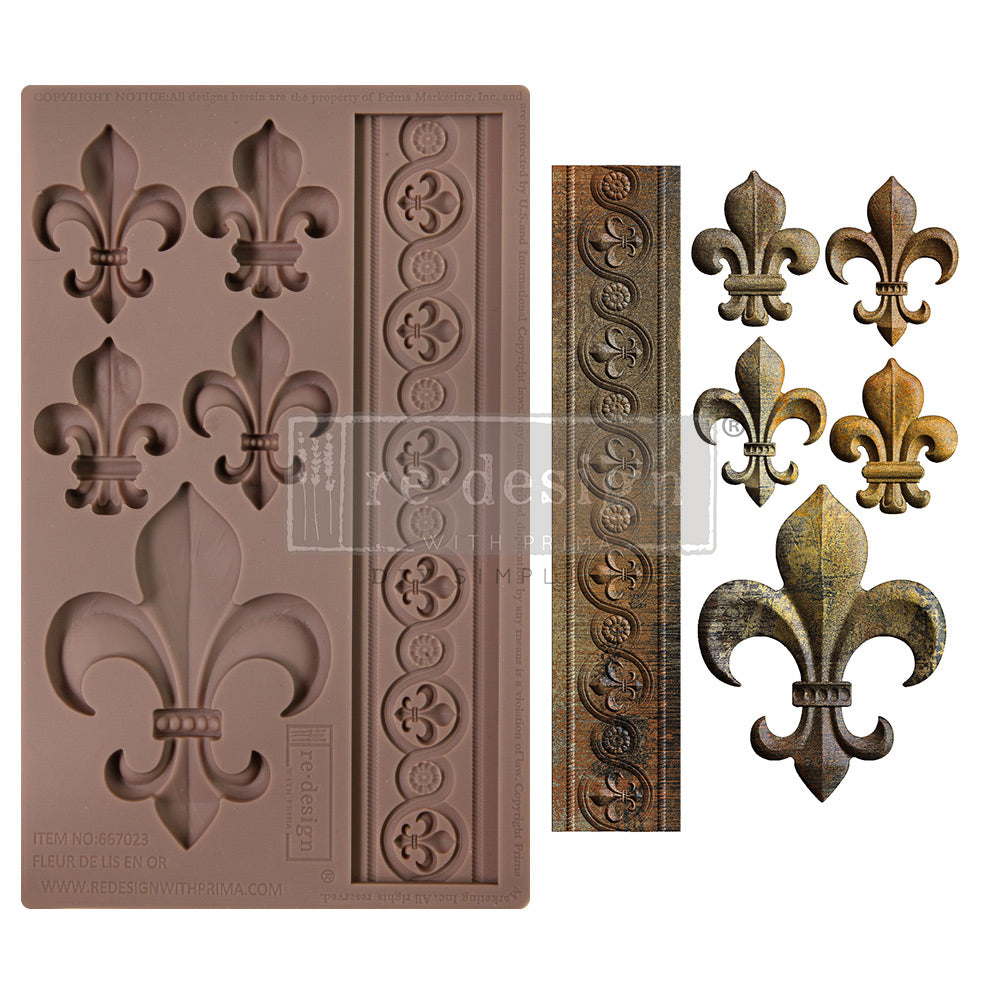 Re-Design with Prima FLEUR De LIS En OR Silicone Moulds 5