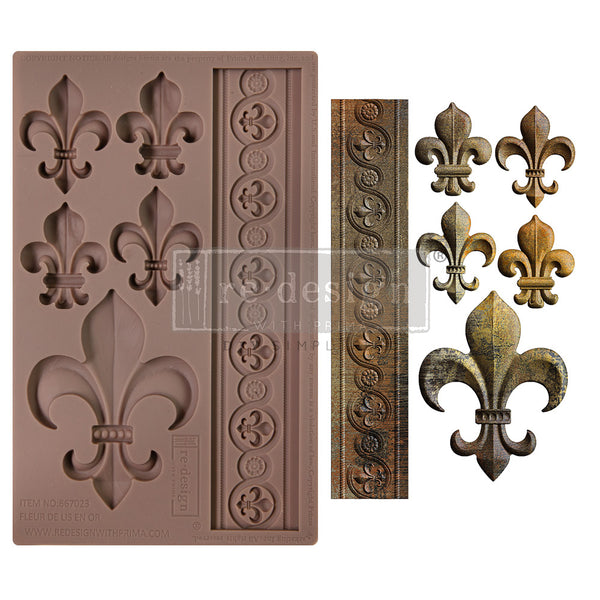 Re-Design with Prima FLEUR De LIS En OR Silicone Moulds 5" x 8" #667023