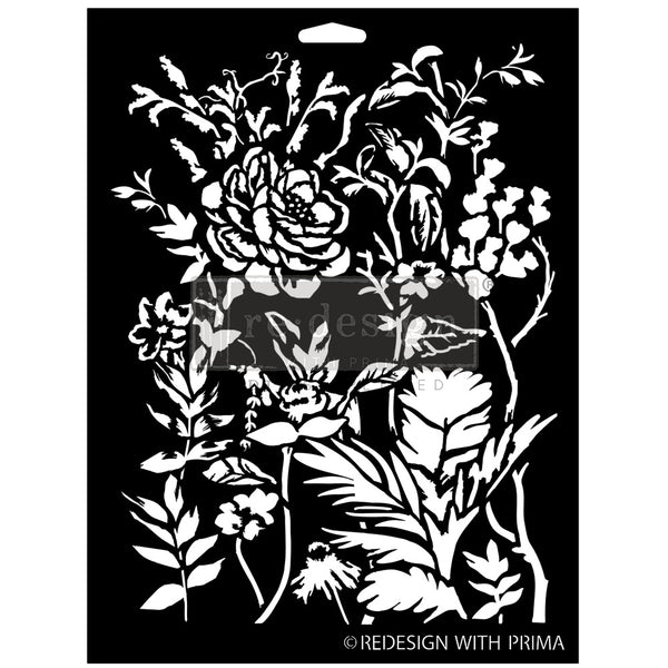 Re-Design with Prima CERULEAN BLOOMS Decor Stencil 9 x 12"  #669331