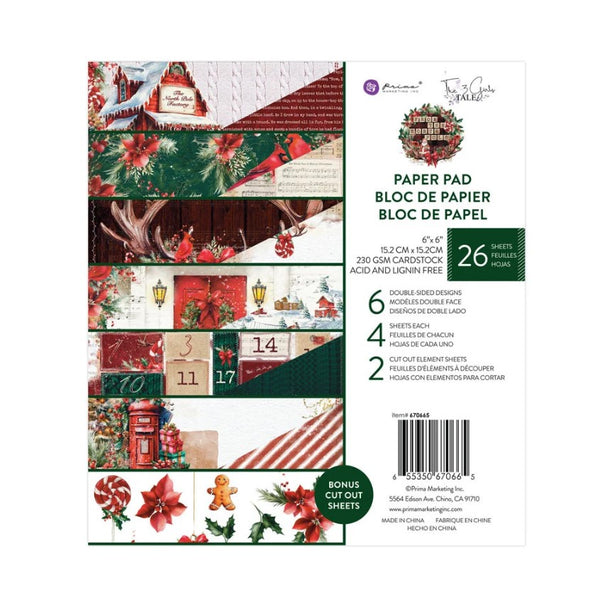 Prima From the NORTH POLE Christmas Collection 6X6 Paper Pad 26 Sheets #670665