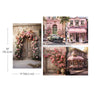 ReDesign with Prima BLUSH BLOSSOM BOULEVARD Decoupage Decor Tissue Paper 3 sheets 19.5" x 30"  #671761  In Stock