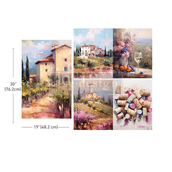 ReDesign with Prima ROMANTIC GETAWAY Decoupage Decor Tissue Paper 3 sheets 19.5" x 30"  #671792 In Stock