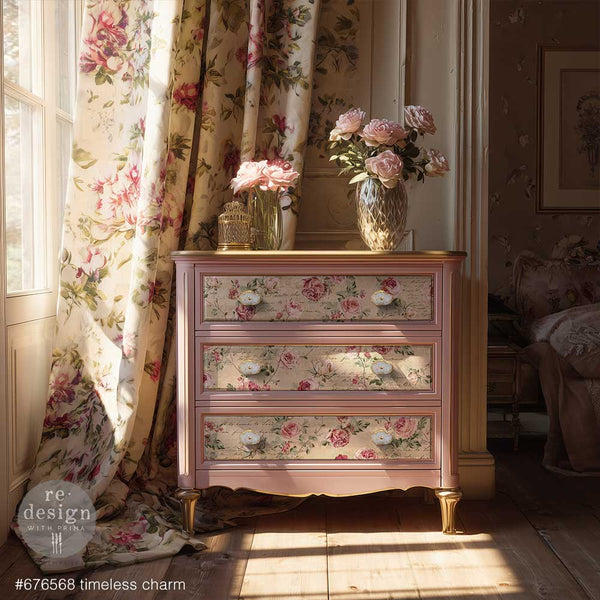 Re-Design with Prima TIMELESS CHARM Double Delight Decoupage FIBER Set 2 Sheets #676568