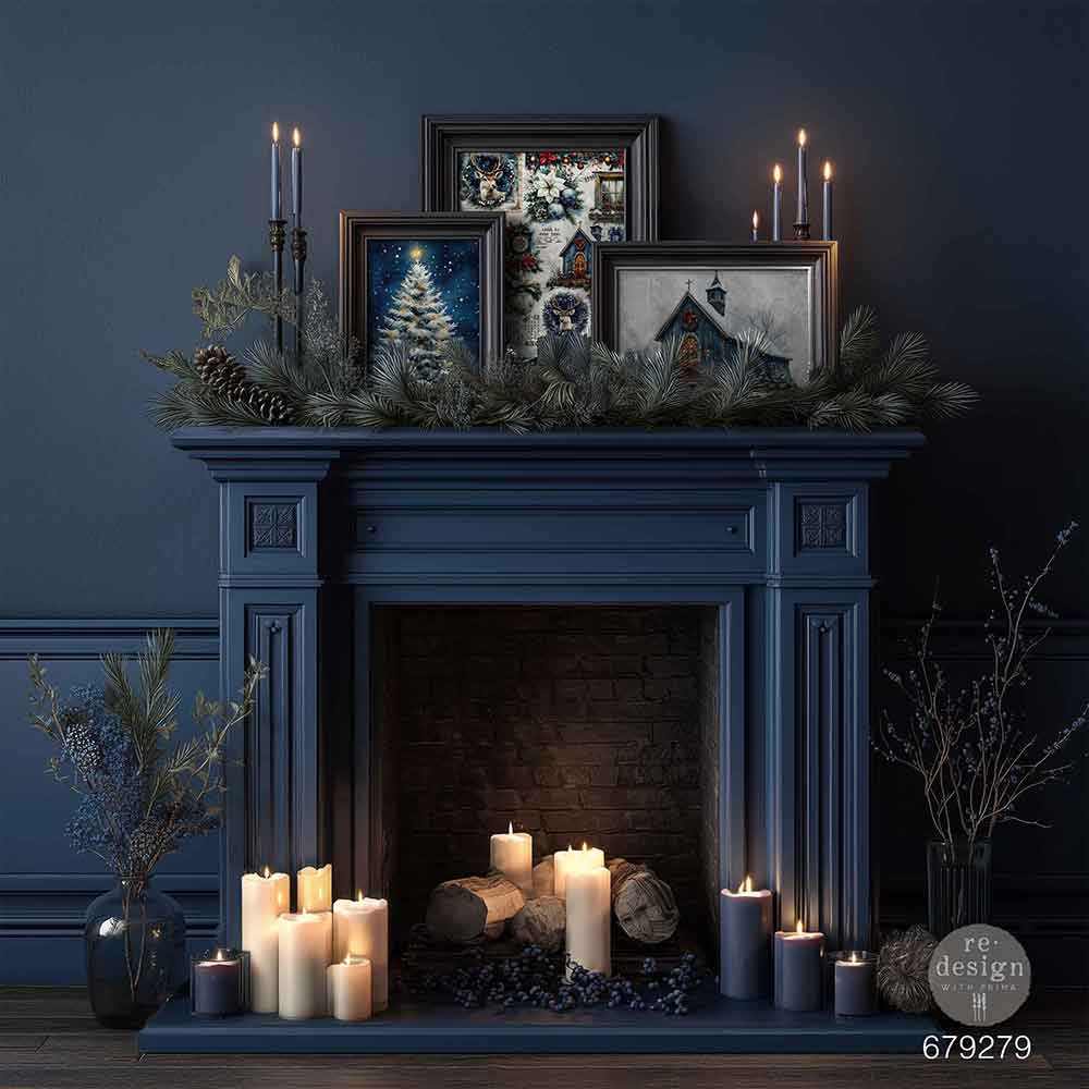 Re-Design with Prima HEARTH & HOLLY A3 Decoupage FIBER 2 Sheets #679279