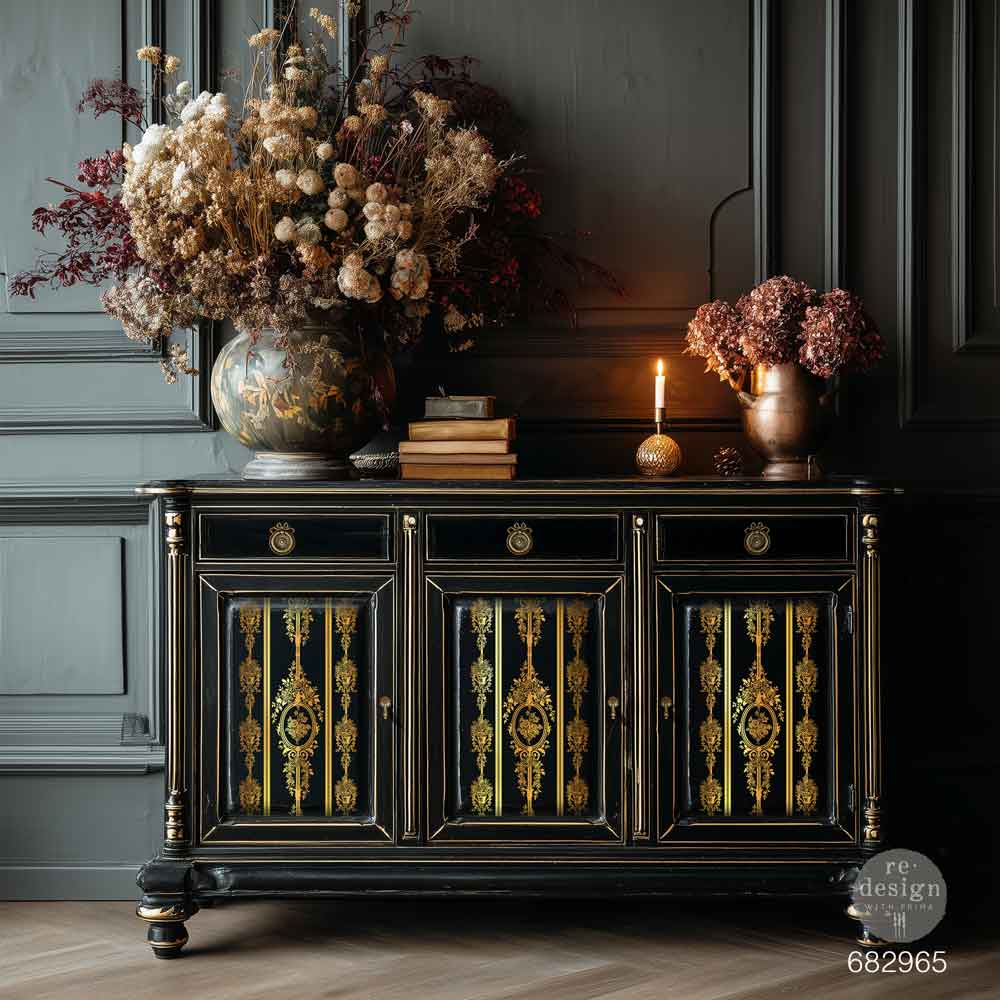 Re-design with Prima Kacha Gold Foil CHATEAU FILIGREE Decor Transfer 18