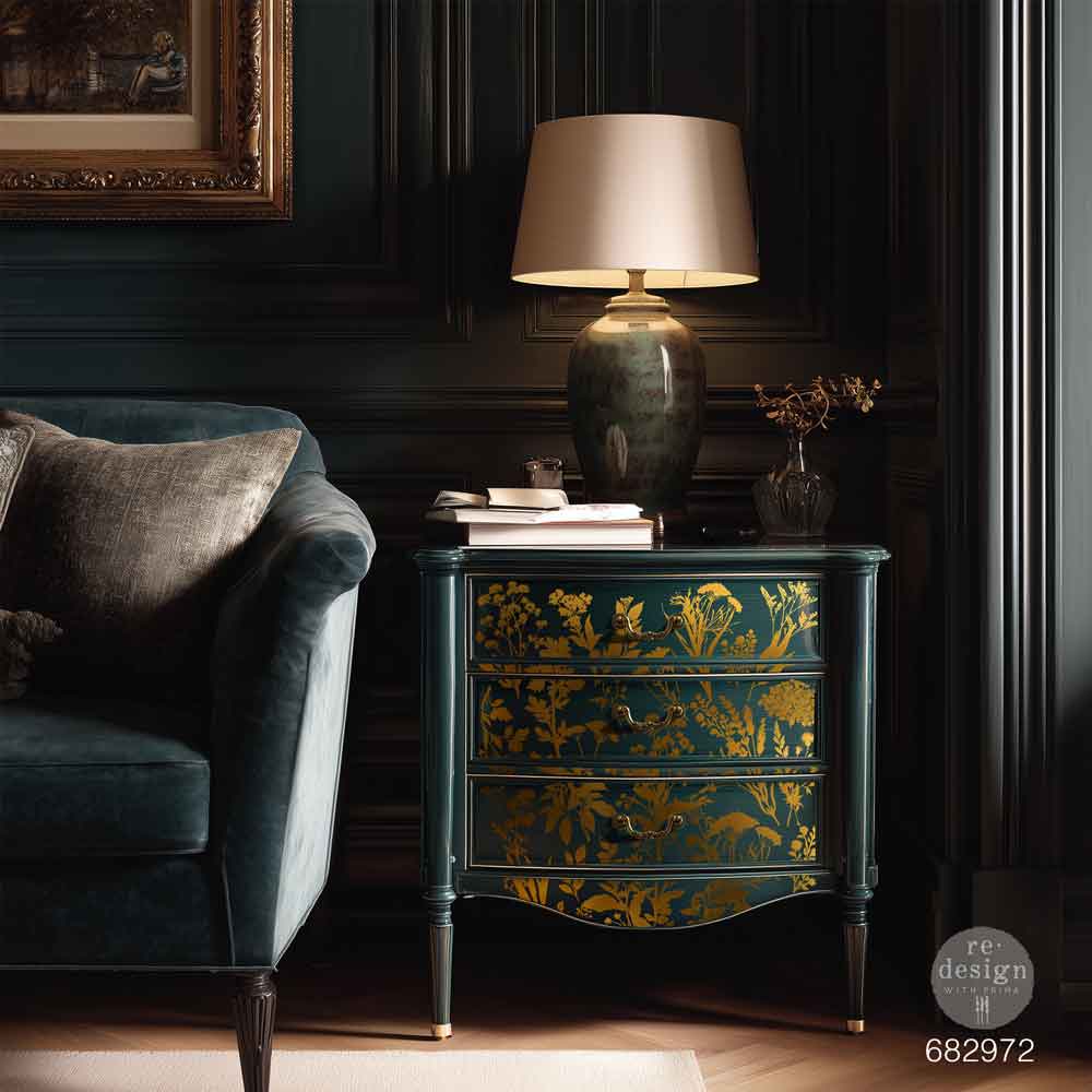 Re-design with Prima Kacha Gold Foil LUXE FOLIAGE Decor Transfer 18