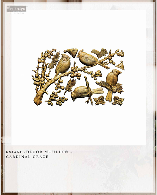 ReDesign with Prima CARDINAL GRACE Christmas Moulds Food Safe Heat Resistant Resin 5X8