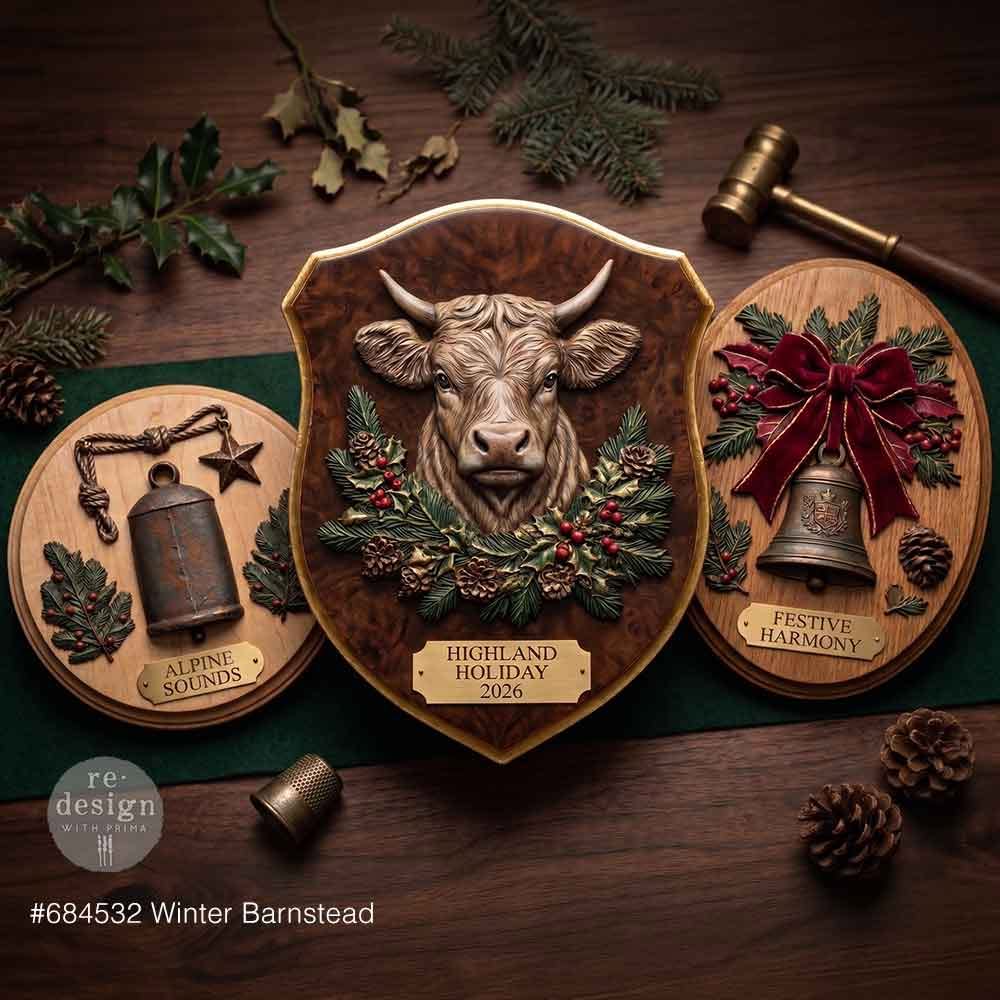 ReDesign with Prima WINTER BARNSTEAD Christmas Moulds Food Safe Heat Resistant Resin 5X8