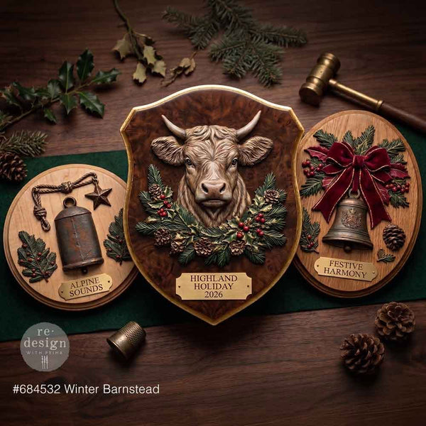 ReDesign with Prima WINTER BARNSTEAD Christmas Moulds Food Safe Heat Resistant Resin 5X8" #684532