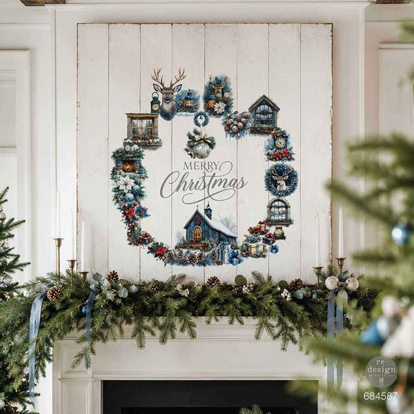 Re-design with Prima QUIET COUNTRY BLUE Christmas 8.5 x 11 Middy Transfers 3 sheets + BONUS Sheet #684587 Limited Edition