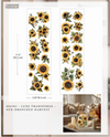 Re-design with Prima SUN-DRENCHED HARVEST Fall Sunflowers Luxe Transfers NEW 3.25"x11.5" #684785