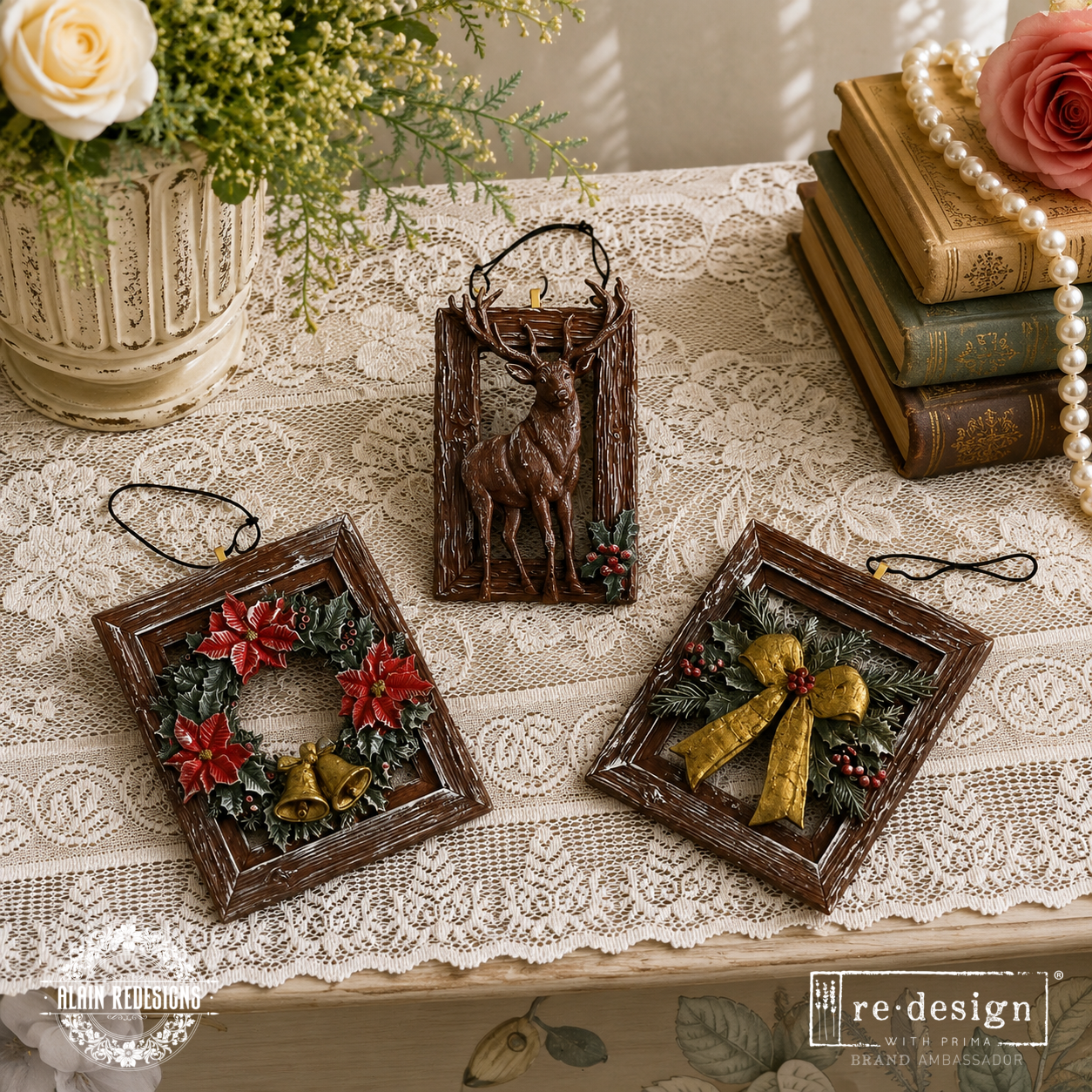 ReDesign with Prima VINTAGE TIMBER FRAME Christmas Moulds Food Safe Heat Resistant Resin 5X8