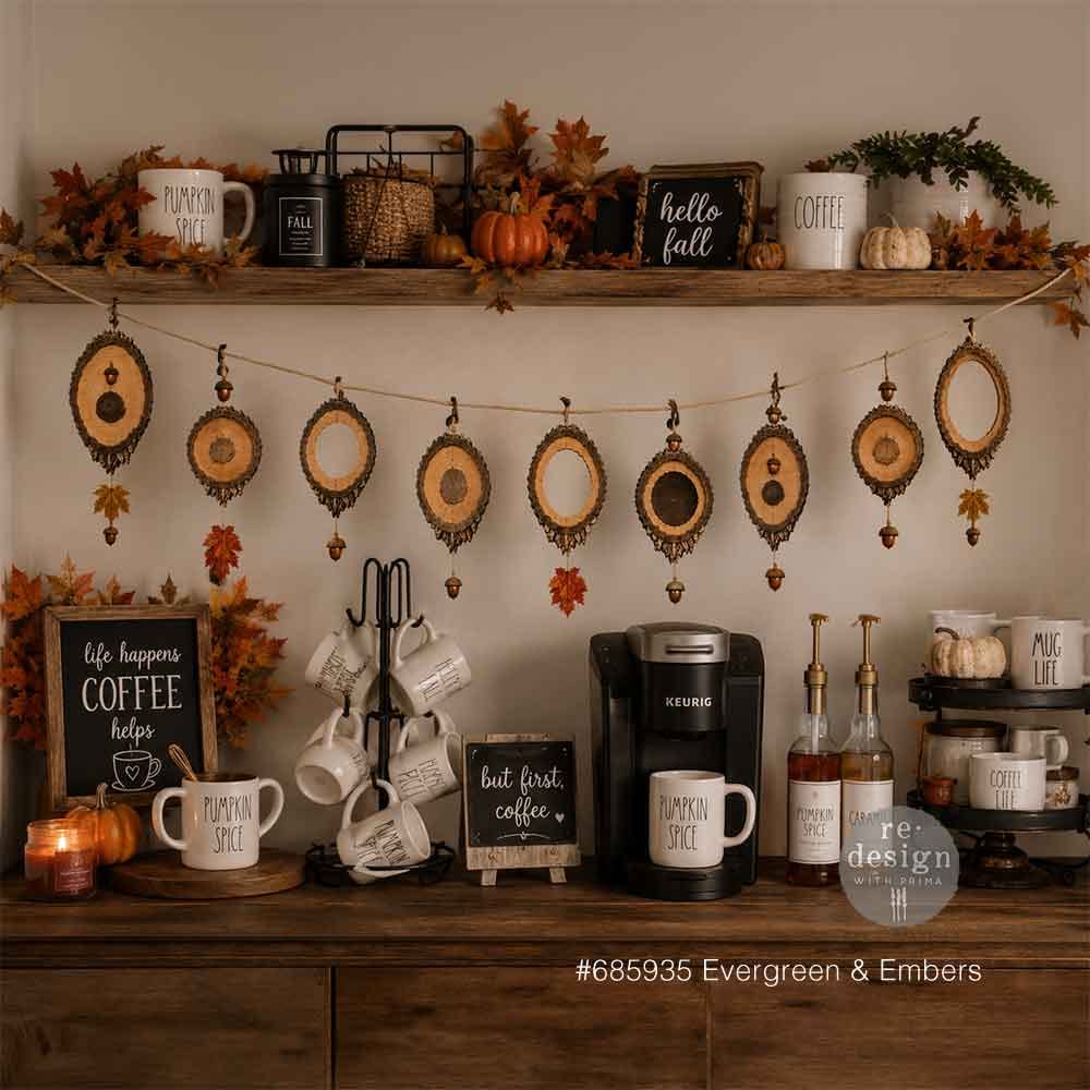 ReDesign with Prima EVERGREEN & EMBERS Fall Moulds Food Safe Heat Resistant Resin 5X8