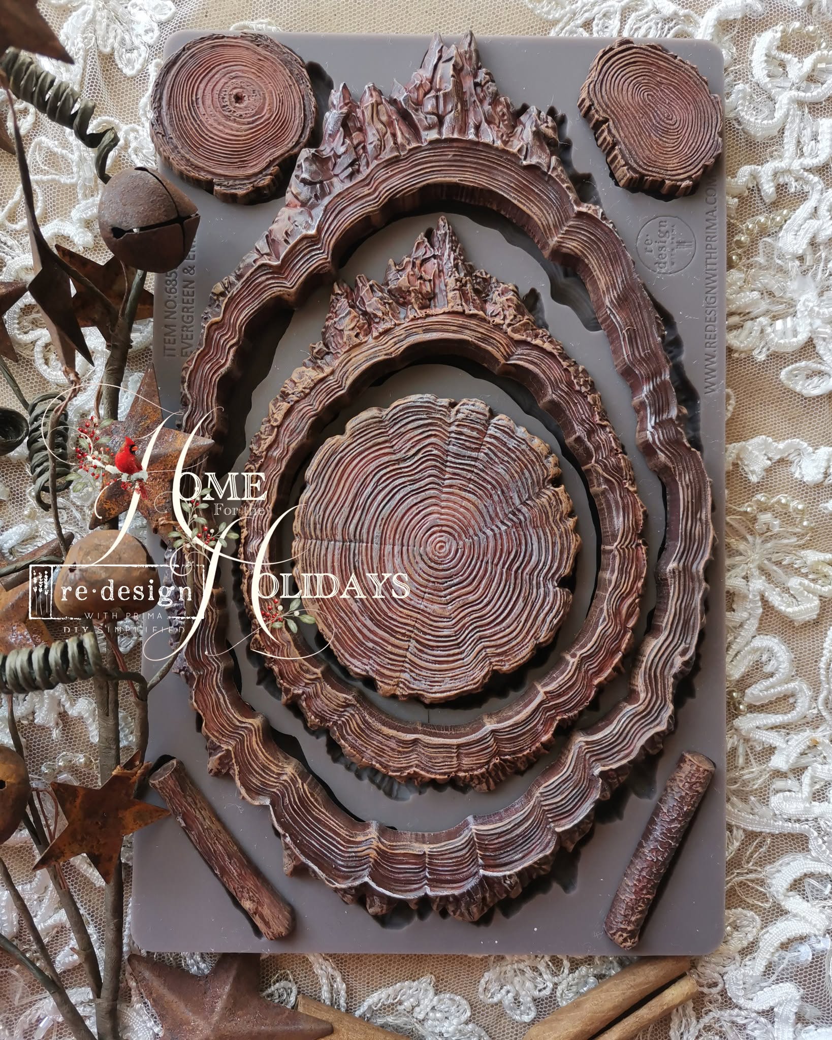 ReDesign with Prima EVERGREEN & EMBERS Fall Moulds Food Safe Heat Resistant Resin 5X8