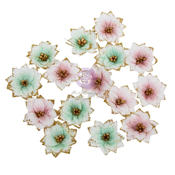 Prima - Christmas Blush Collection - SNOWY MORNING - Flowers 15 pcs #686277