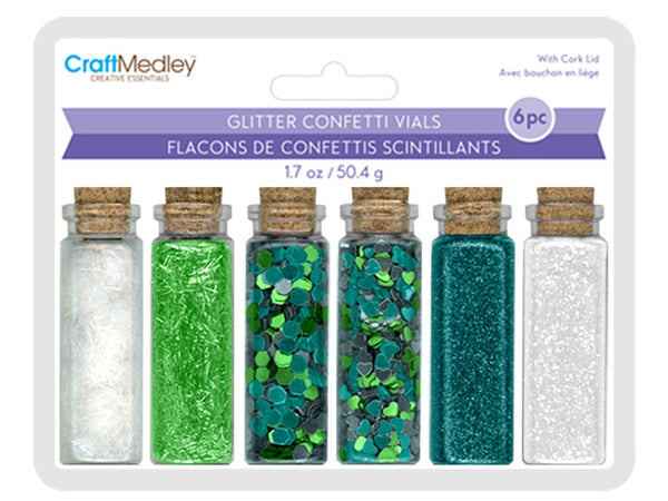 CraftMedley SKY Glitter Confetti Vials 6 pcs 1.7 ozs / 50.4 g #GC407D