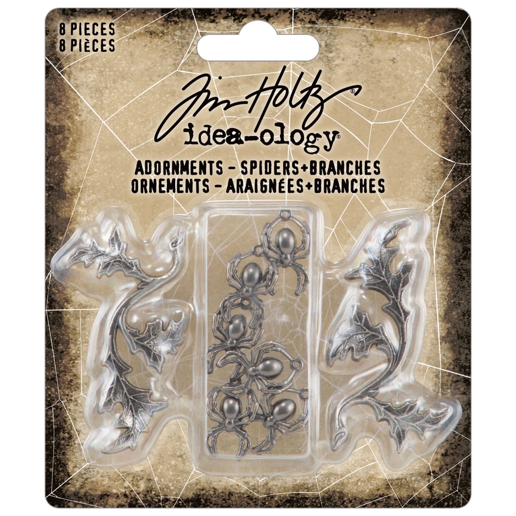 Tim Holtz idea-ology SPIDERS & BRANCHES Halloween 2023 8 pcs #TH94342