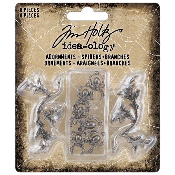 Tim Holtz idea-ology SPIDERS & BRANCHES Halloween 2023 8 pcs #TH94342