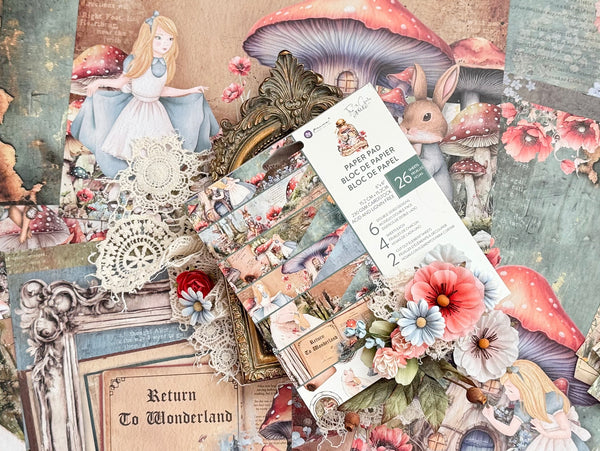 Prima RETURN TO WONDERLAND Alice Collection 6X6 Paper Pad #675639