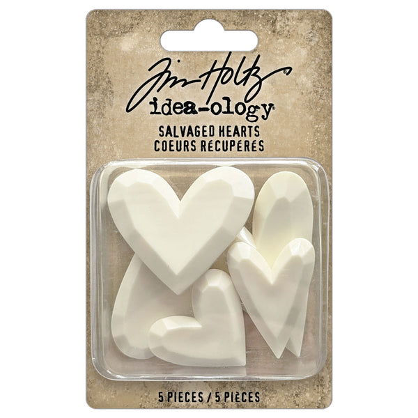 Tim Holtz idea-ology SALVAGED HEARTS 5 pcs #TH94380