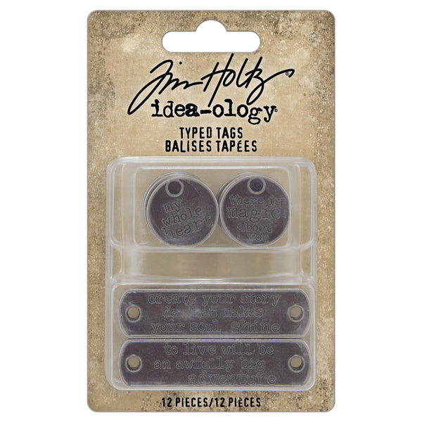 Tim Holtz idea-ology TYPED TAGS 12 pcs #TH94382