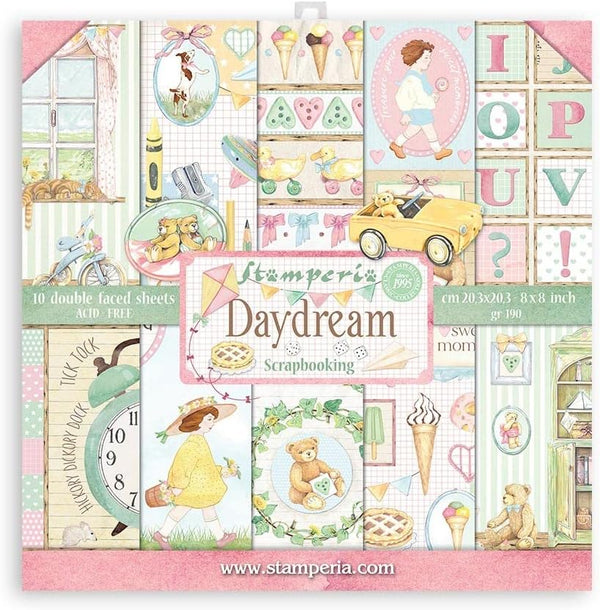 Stamperia DAYDREAM 8X8 Double Faced Paper 10 Sheets+Bonus #SBBS55