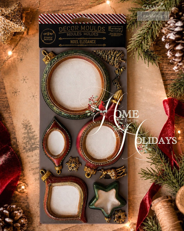 ReDesign with Prima NOEL ELEGANCE Christmas Ornament Decor Moulds Mold Food Safe 5X10" Resin #684495