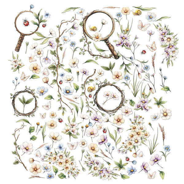 49 and Market THE LOOKING GLASS Laser-Cut Wildflowers 158 pcs #JLG-34998