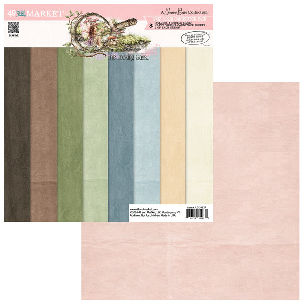 49 and Market THE LOOKING GLASS 12x12 Solid Cardstock Pack #JLG-34837