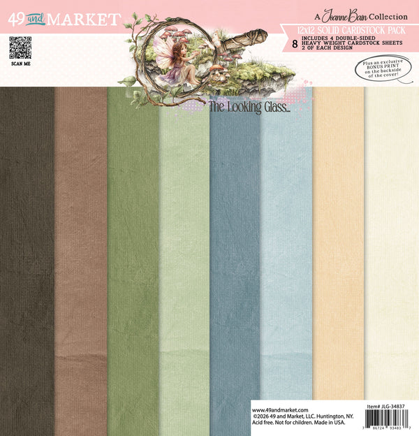 49 and Market THE LOOKING GLASS 12x12 Solid Cardstock Pack #JLG-34837