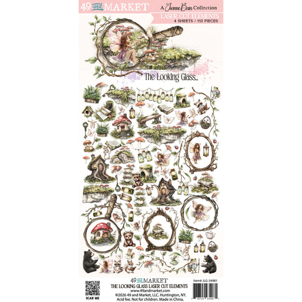 49 and Market THE LOOKING GLASS Laser-Cut Elements 113 pcs #JLG-34981
