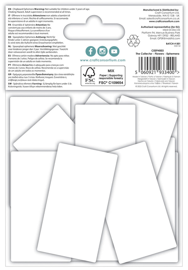 Craft Consortium THE COLLECTOR - FLOWERS EPHEMERA  #CEEPH003