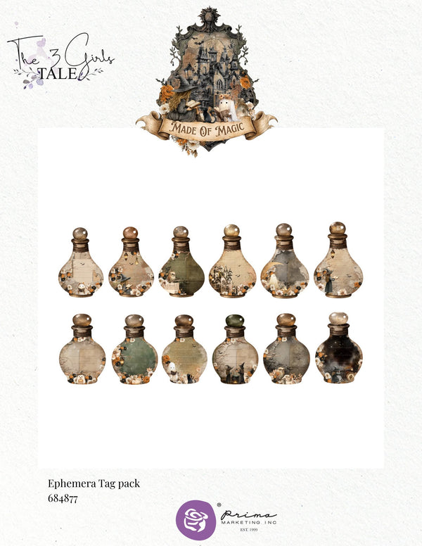 Prima - 3 Girls Tale MADE of MAGIC Potion Bottle Halloween Collection - 36 pcs #684877