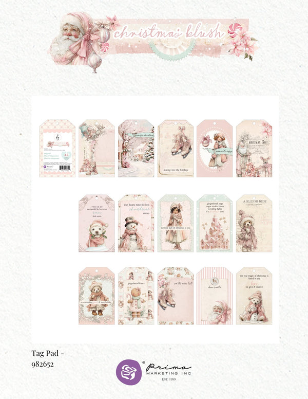 Prima CHRISTMAS BLUSH Collection Tag Pad 45 pcs #982652