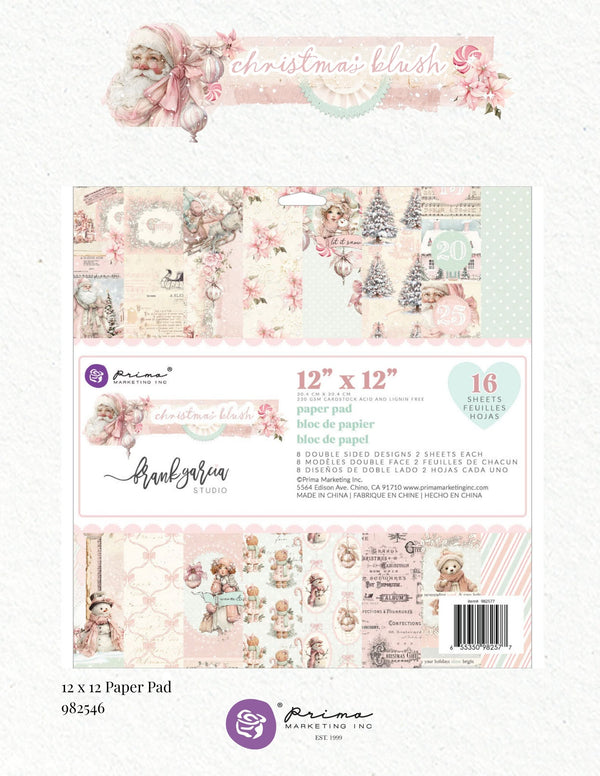 Prima - CHRISTMAS BLUSH Collection - 12x12 Paper Pad 16 Sheets #982577