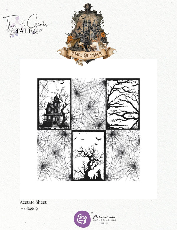 Prima -3 Girls Tale - MADE OF MAGIC Collection - Acetate Sheet 12"x12" #684969