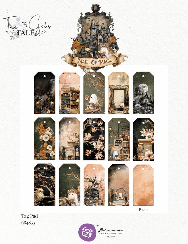 Prima 3 Girls Tale MADE OF MAGIC Halloween Collection Tag Pad 56 pcs #684853