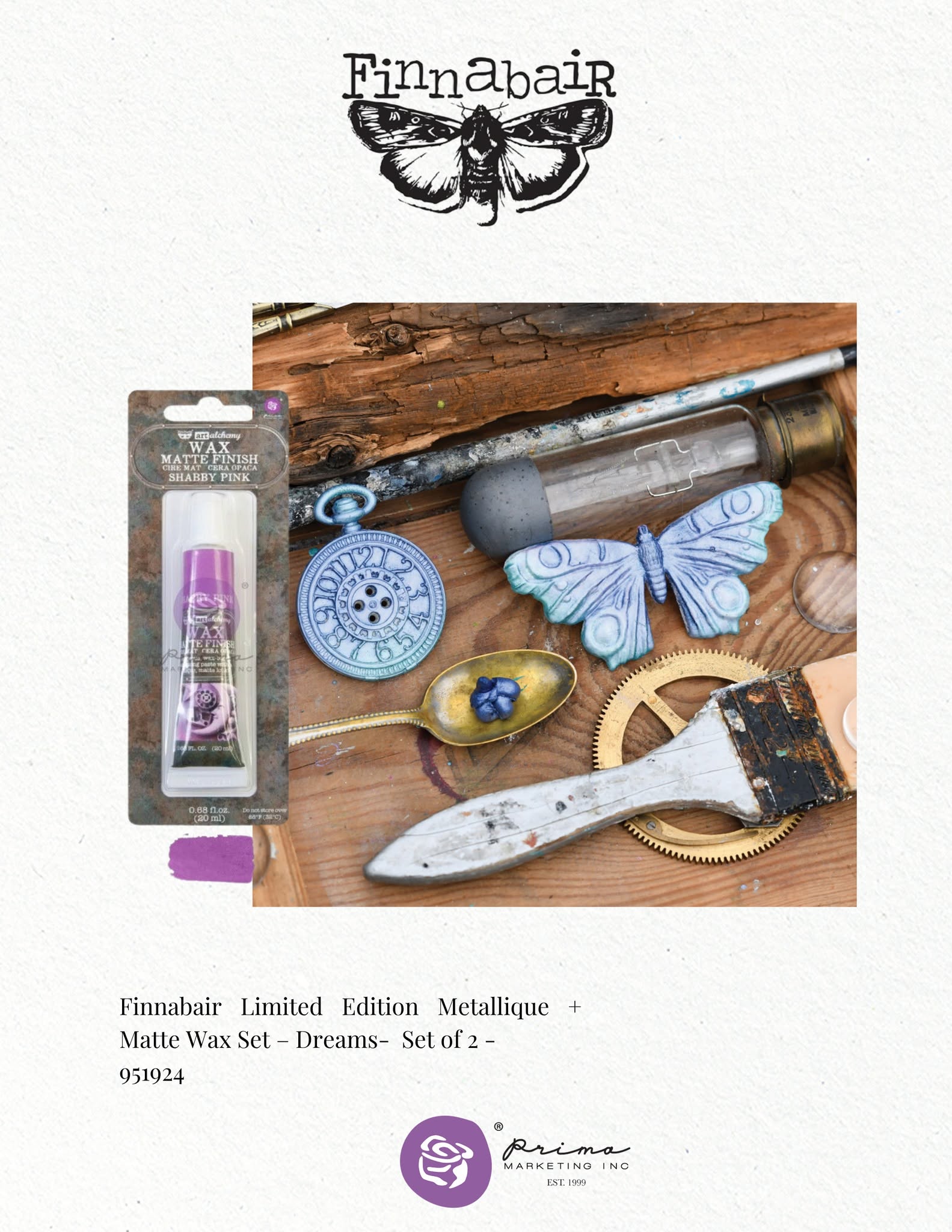 Prima Finnabair DREAMS Limited Edition Metallique + Matte Wax Set - 2 tubes #951924