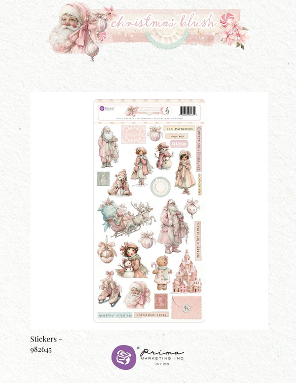 Prima CHRISTMAS BLUSH Collection Sticker Sheet #982645