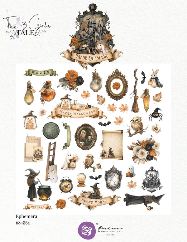 Prima - 3 Girls Tale MADE of MAGIC Halloween Collection - 90 pcs #684860