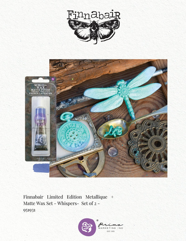 Prima Finnabair WHISPERS Limited Edition Metallique + Matte Wax Set - 2 tubes #951931