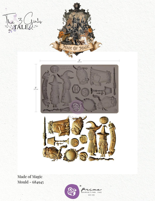 Prima 3 Girls Tale - MADE of MAGIC Halloween Moulds Food Safe Heat Resistant Resin 5X8" #684945